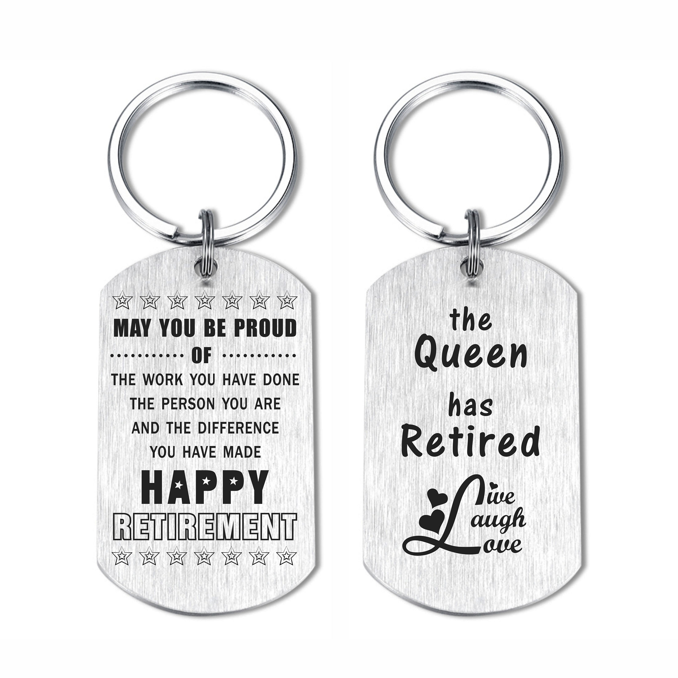 Degasken Retirement Gifts for Women, Happy Retirement, The Queen Has Retired, Metal Engraved Keychain - image 1 of 5