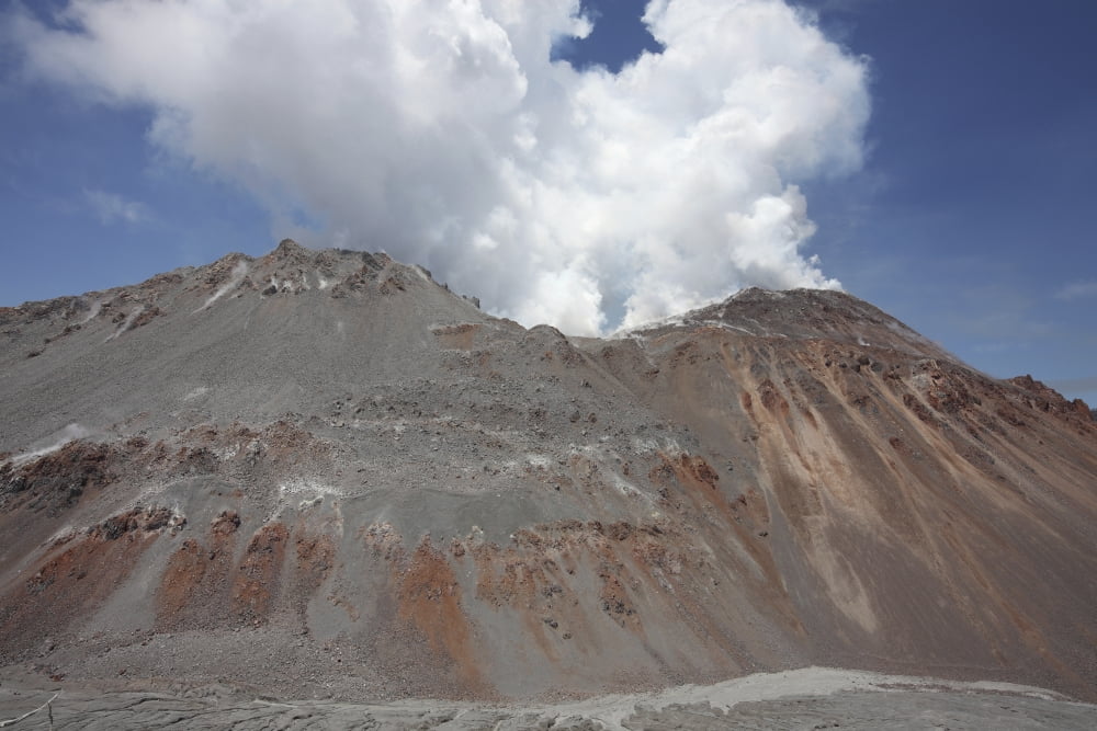 Degassing Lava Dome sitting in summit crater of Chaiten volcano Chile Canvas Art - Richard RoscoeStocktrek Images (35 x 23)