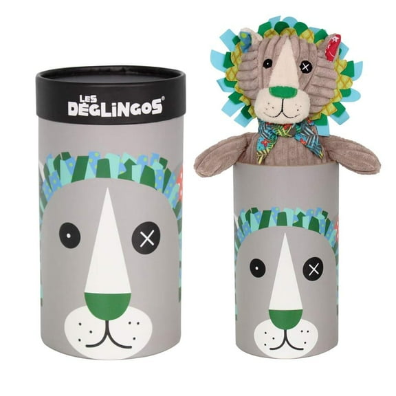 Les Deglingos Big Simply Plush Animal In Tube | Jelekros the Lion