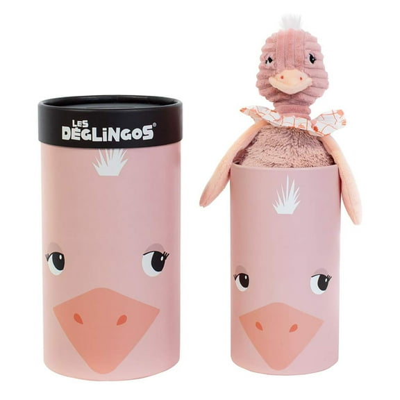 Les Deglingos Big Simply Plush Animal In Tube | Pomelos the Ostrich