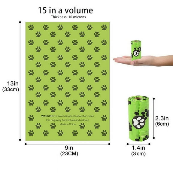Degradable Paw Print Pet Poop Bag, Doggie Poop Bags, Dog Waste Bags
