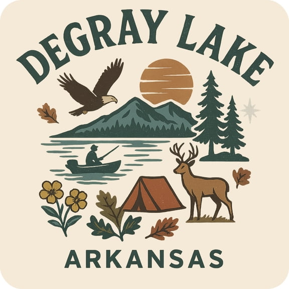 Degray Lake Arkansas Keepsakes Souvenir Vinyl Sticker – Destination Travel Keepsake Collectible (3-Inches Wide)