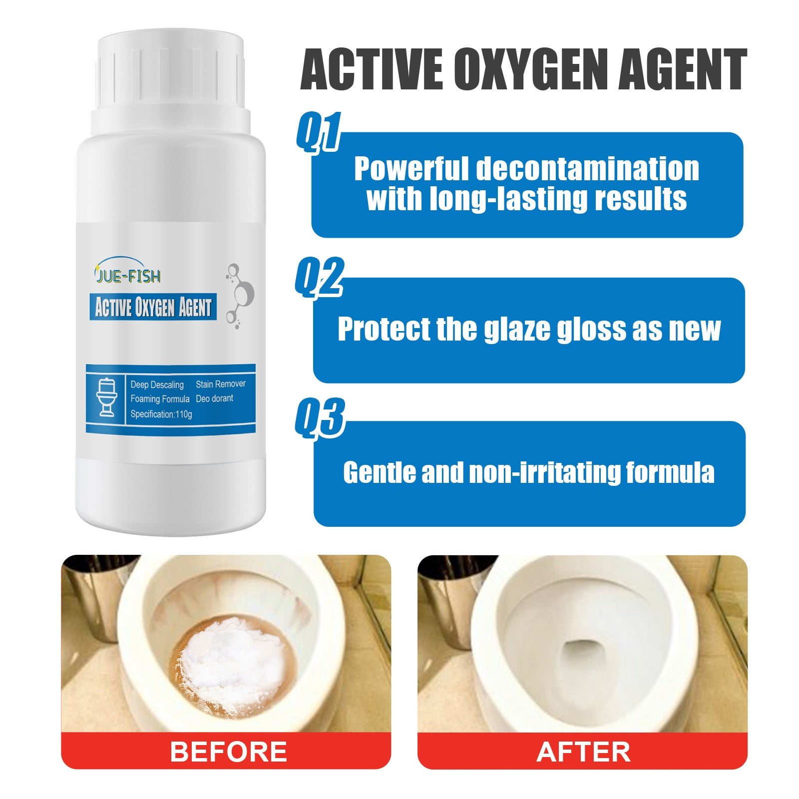 Degreaser All-Purpose Overnight Toilet Bowl Active Oxygen Agent ...