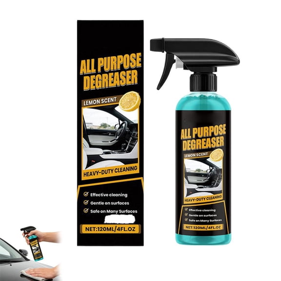 Degreaser Kitchen Heavy Duty Cleaner, All Purpose Degreaser Spray for Car and House, Quick Stain Removal for Cabinets, Door Panels, Headliners, Seat Belts, Household Surfaces, Lemon Scent