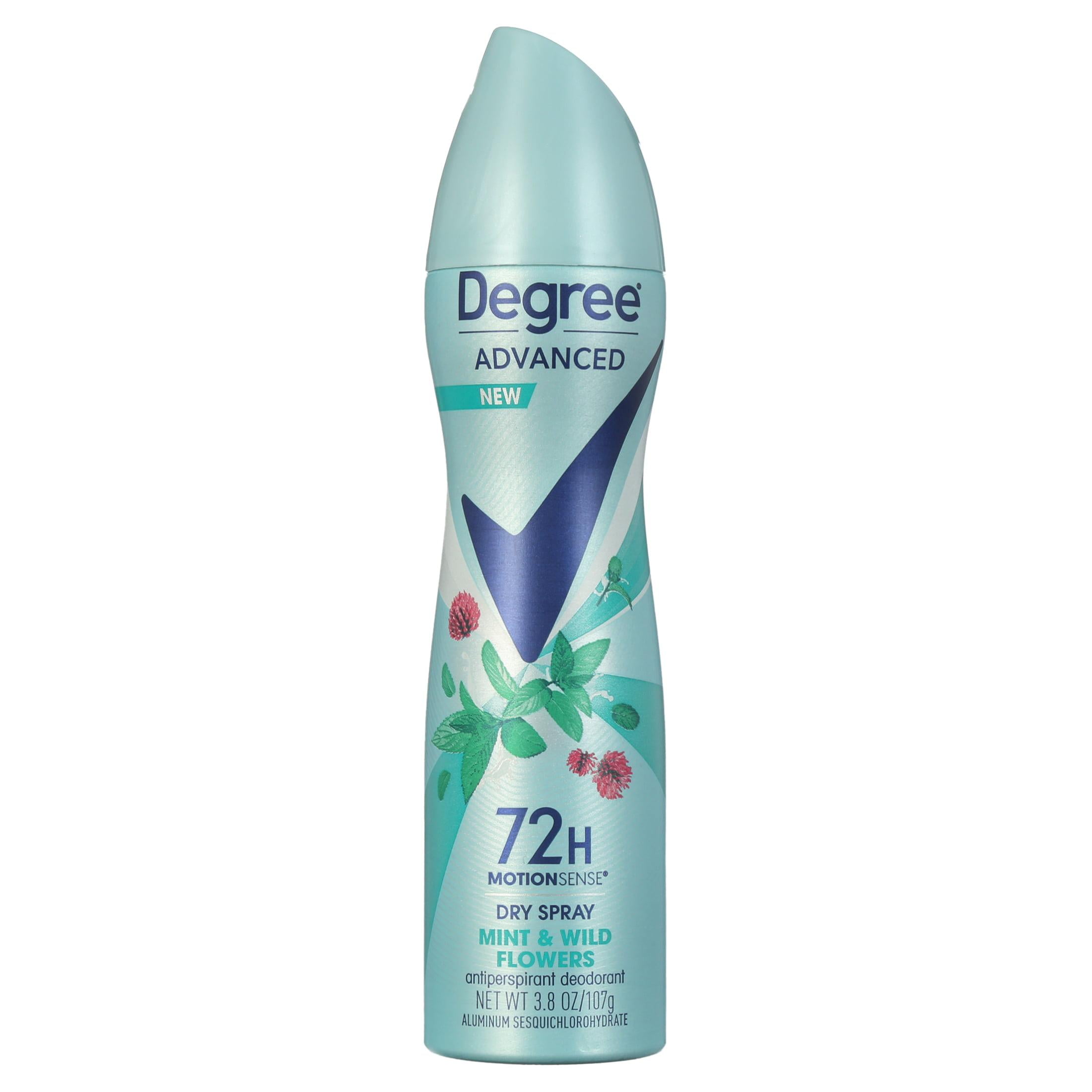 Degree Advanced Antiperspirant Deodorant Dry Spray Mint & Wild Flowers, 3.8 oz
