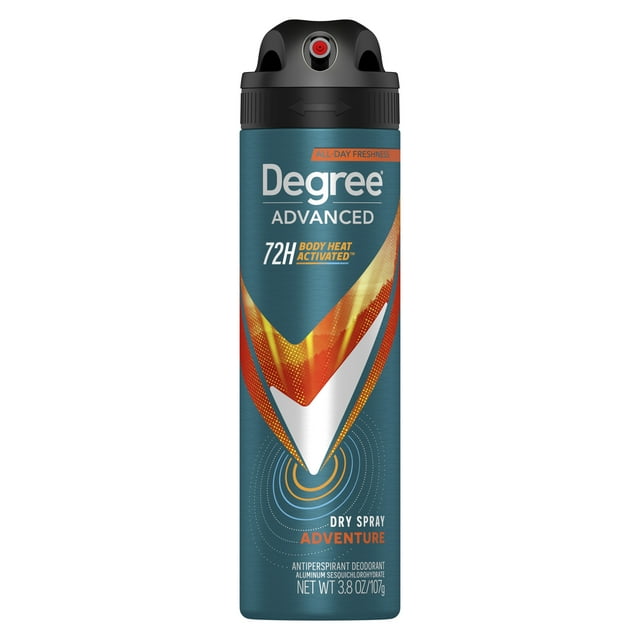 Degree Advanced Long Lasting Men's Antiperspirant Deodorant Dry Spray Adventure, 3.8 oz