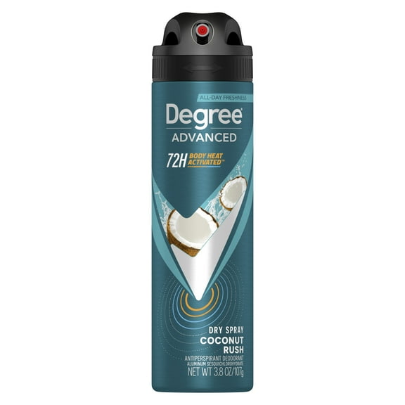 Degree Advanced Long Lasting Men's Antiperspirant Deodorant Dry Spray, Coconut Rush, 3.8 oz
