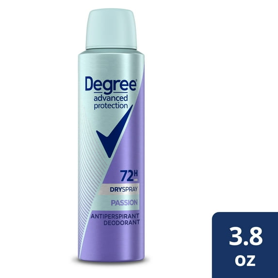 Degree Advanced Protection Antiperspirant Deodorant Spray Passion, 3.8 Oz. - 2 Pack