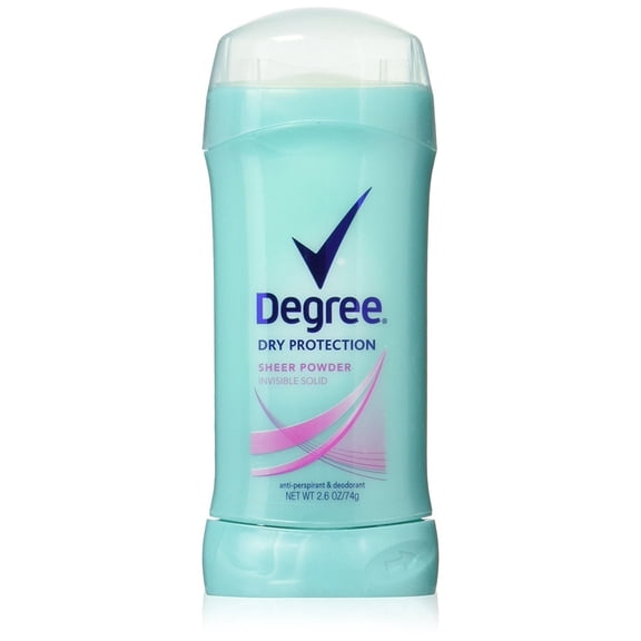 Degree Anti-Perspirant And Deodorant Invisible Solid For Women, Sheer Powder - 2.6 Oz, 2 Pack