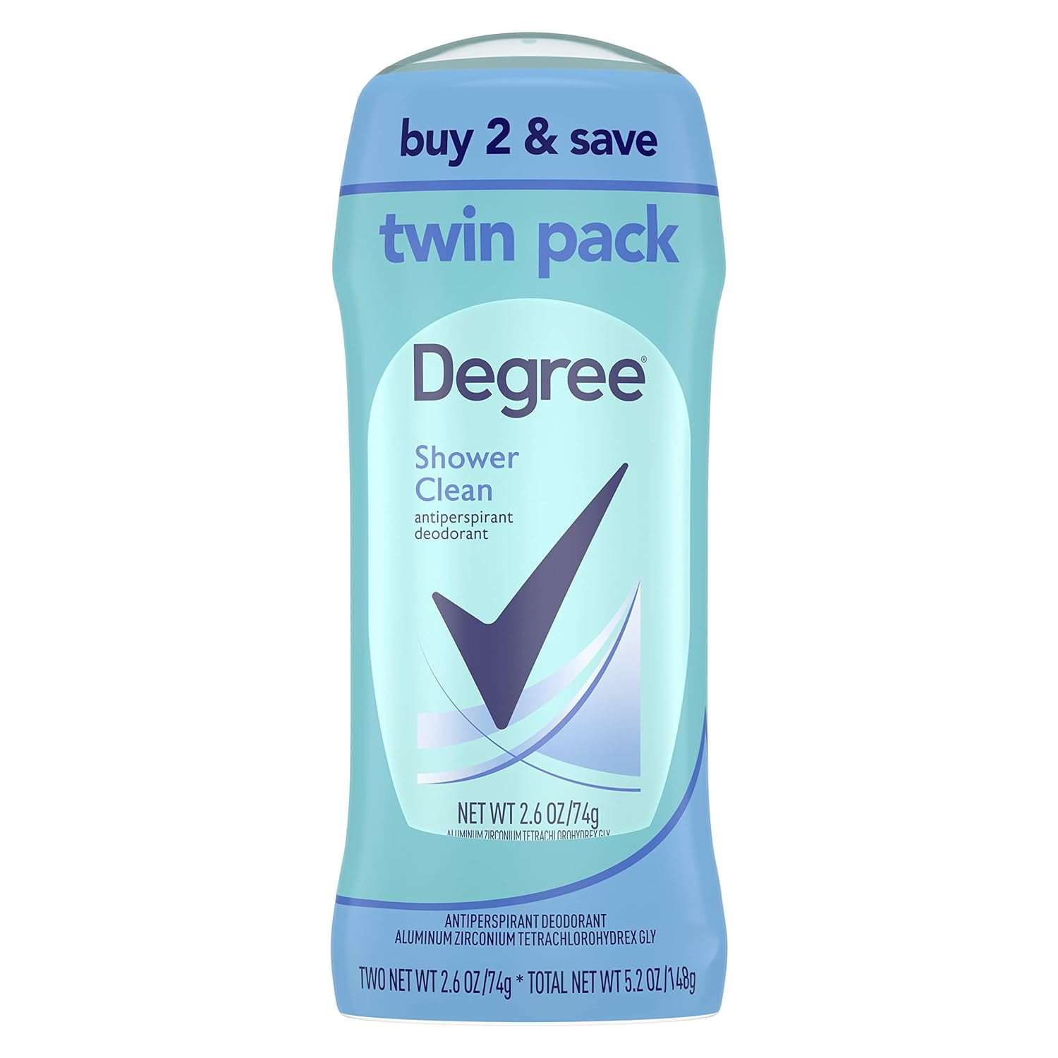 Degree Antiperspirant Deodorant for Women Shower Clean, 2.6 oz 2 Count