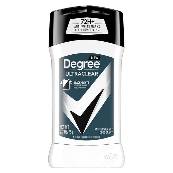 Degree Antiperspirant Invisible Solid, Ultraclear Black and White, 2.7 Oz