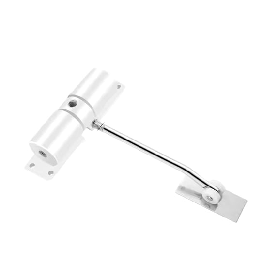 Degree Automatic Door Closer Metal Adjustable Heavy Duty Safety Spring Silence Convert Hinged Door Interior Exterior,1 set x heavy duty aluminum door closers,White