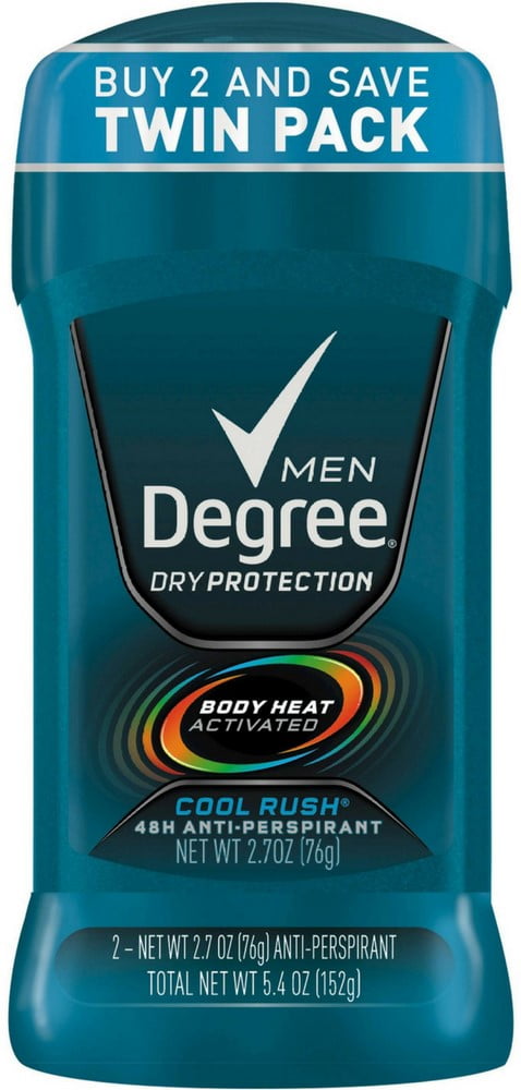 Degree Cool Rush Dry Protection Antiperspirant Deodorant Stick 2.7 oz, Twin  Pack (Pack of 3)