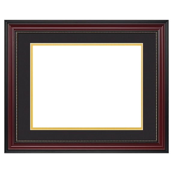 Degree Diploma Frame & Document Holder,Fits8.5x11 with Mat/11x14 without Mat,Classic Mahogany Wood Grain with Gold Beading,Includes Black & Gold Mats,Ideal for Graduation Gifts,1Pack