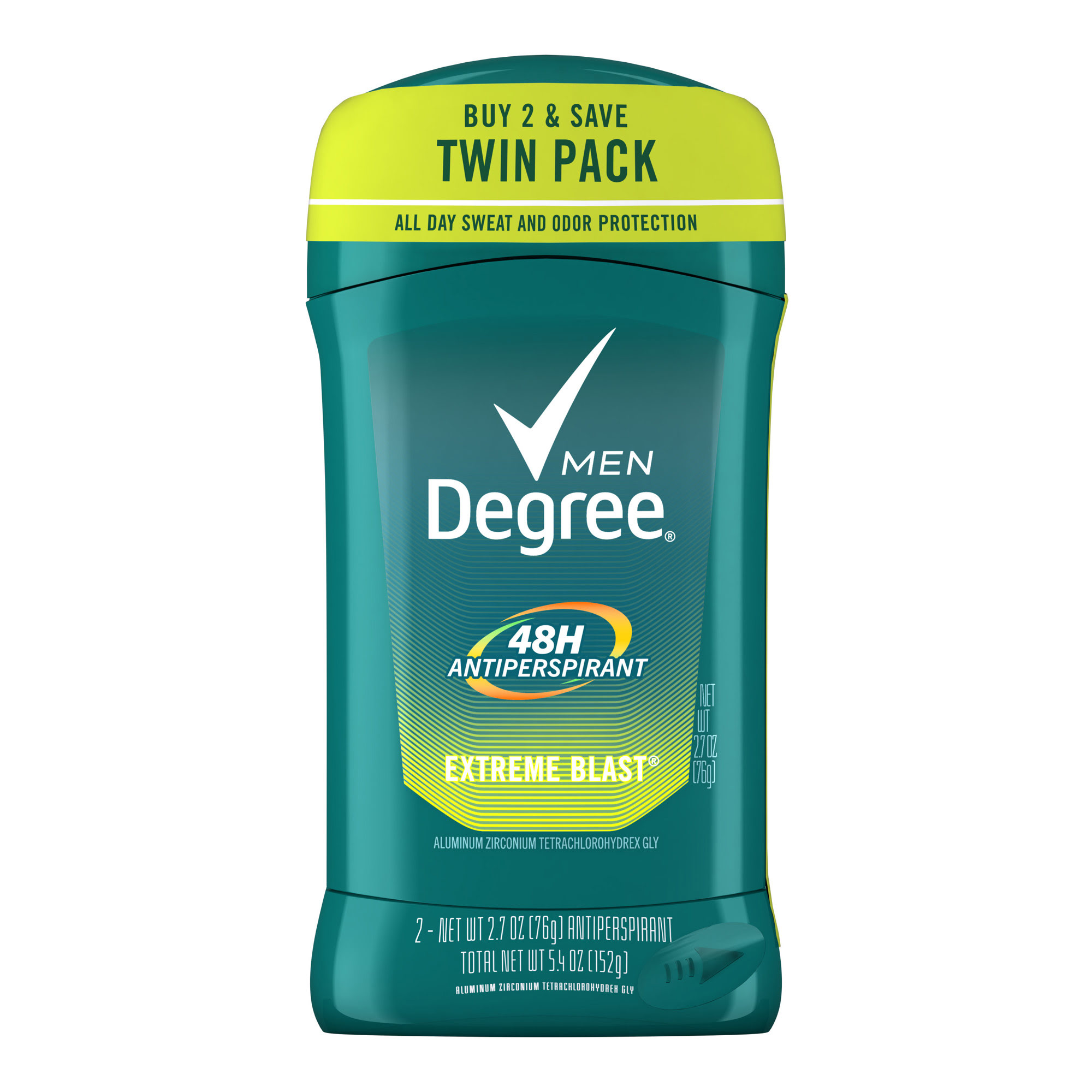 Degree Long Lasting Men's Antiperspirant Deodorant Stick Twin Pack, Mint, 2.7 oz - image 1 of 10
