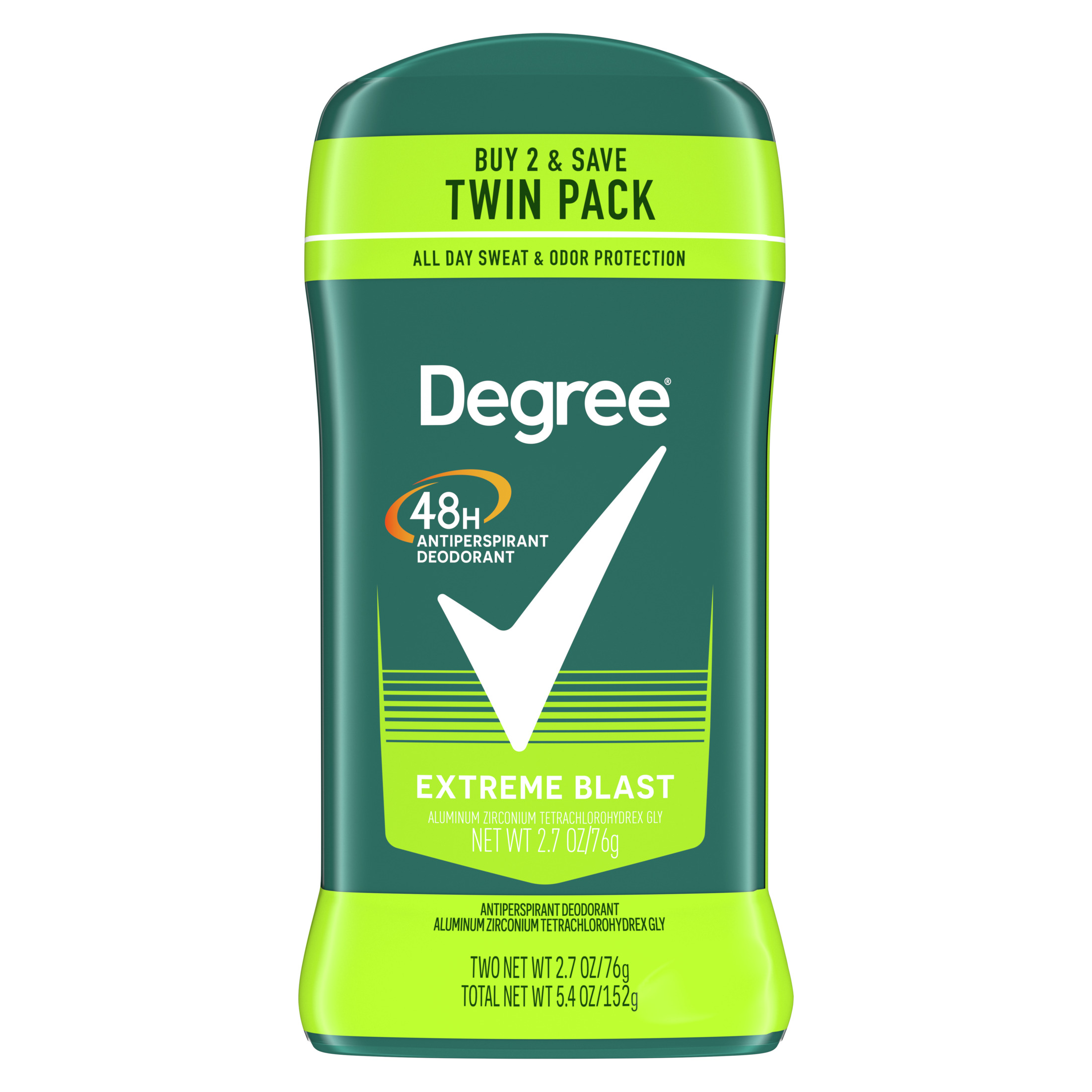 Degree Long Lasting Men's Antiperspirant Deodorant Stick Twin Pack, Mint, 2.7 oz - image 1 of 12