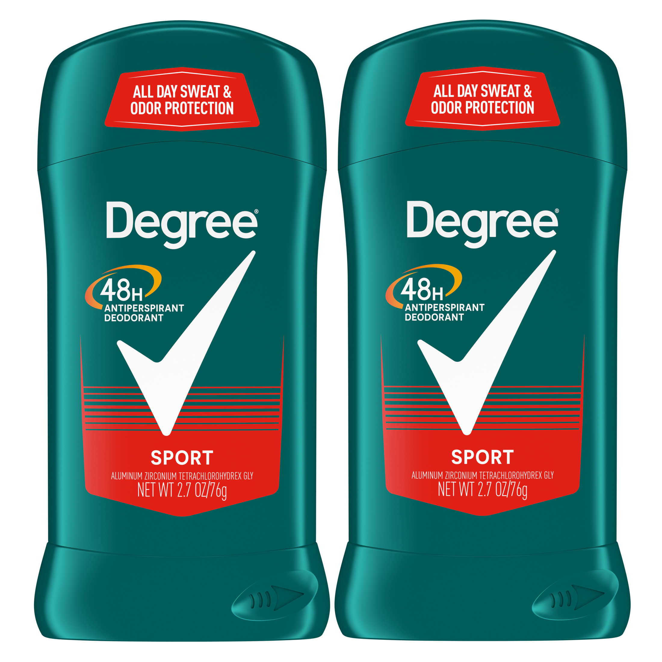 Degree Long Lasting Men's Antiperspirant Deodorant Stick Twin Pack, Sport, 2.7 oz - image 1 of 9