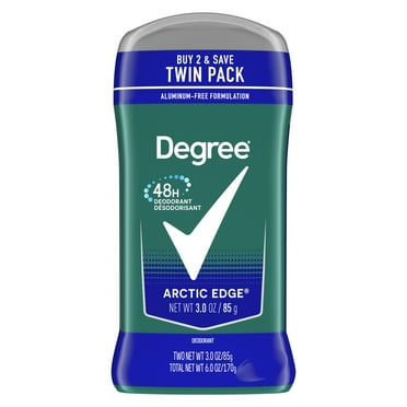 Degree Long Lasting Men's Deodorant Stick Twin Pack, Arctic Edge, 3 oz