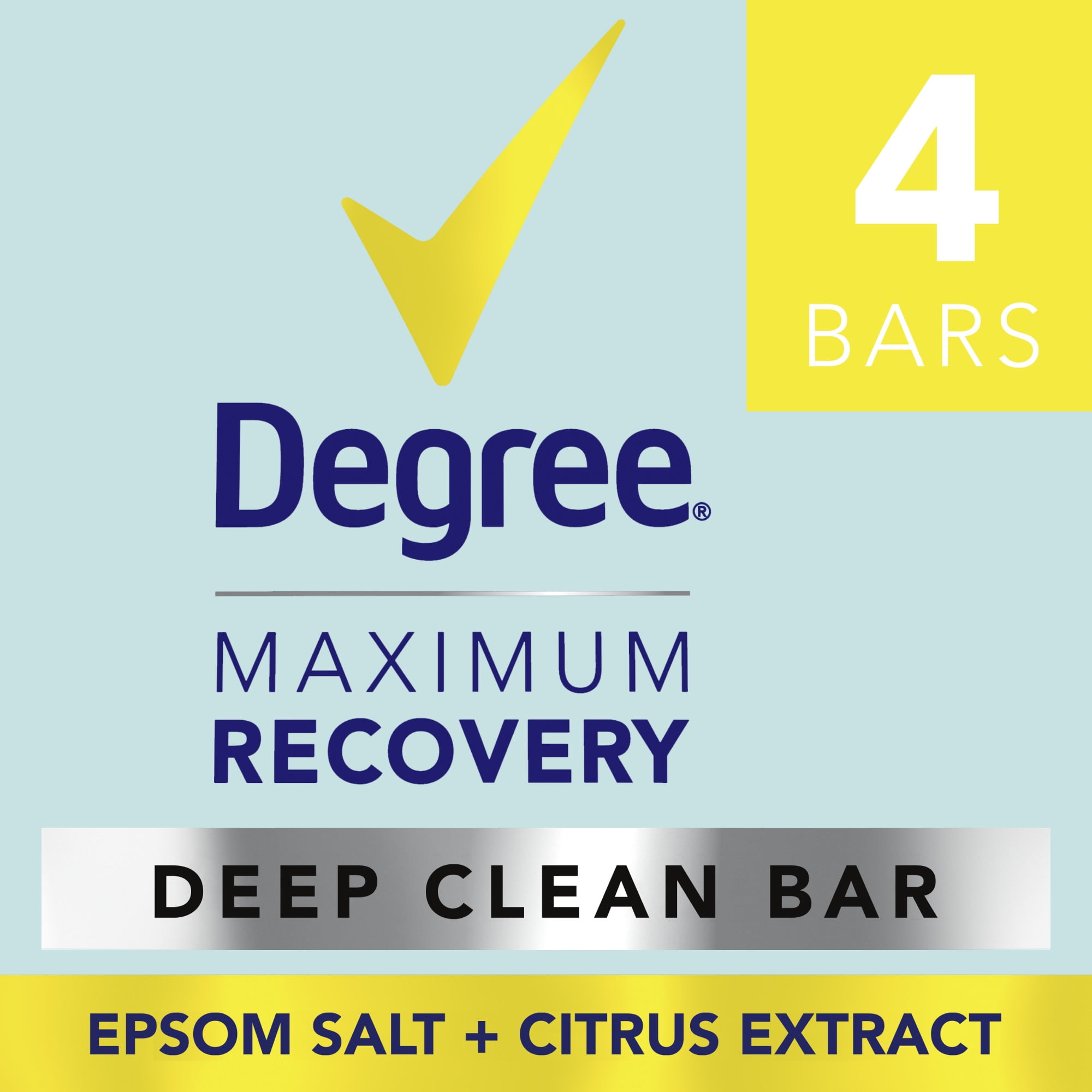 Degree Men Maximum Recovery Deep Clean Soap Bar Ginger Extract, 3.75 Oz., 4  Bars 