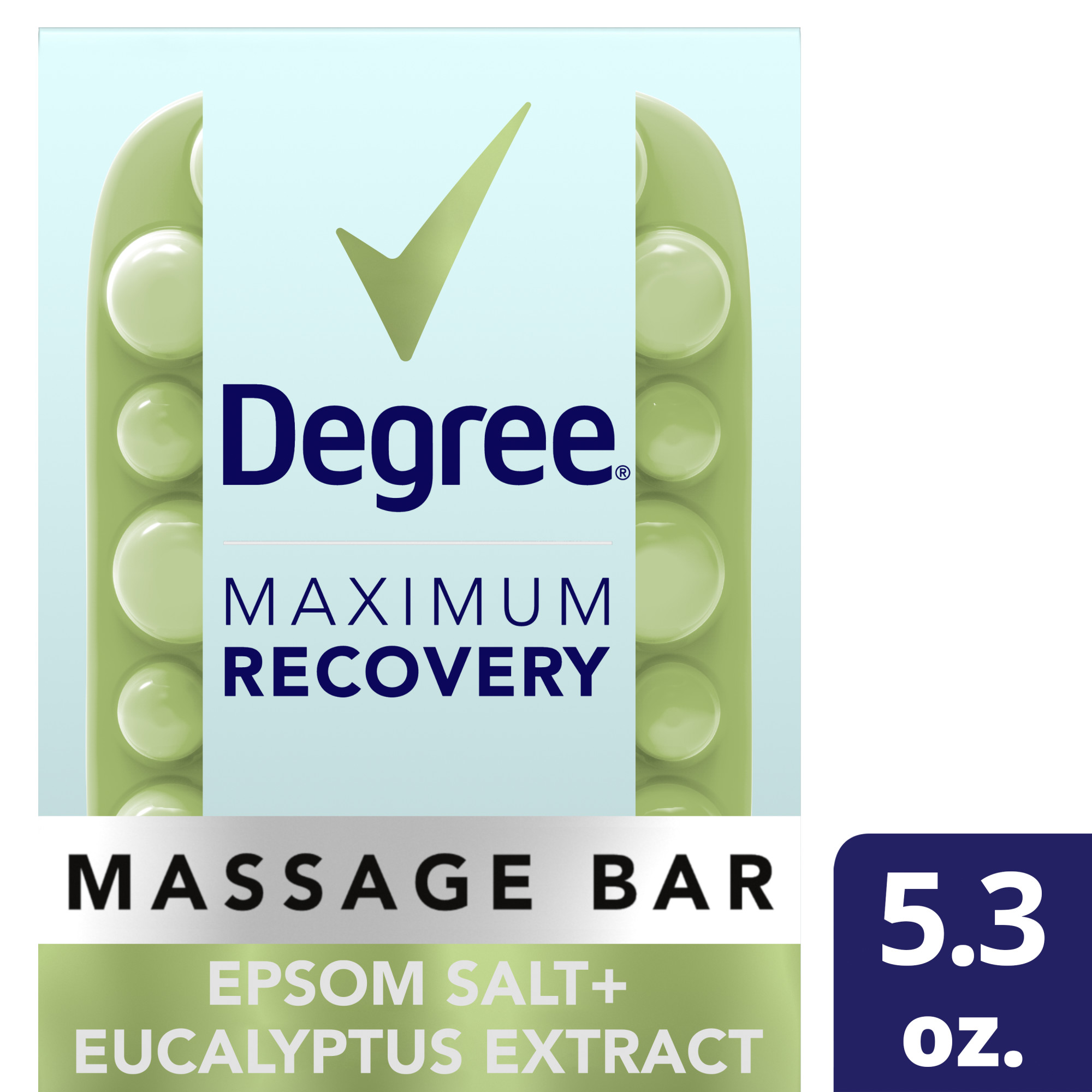 Degree Maximum Recovery Massage Bar Soap Eucalyptus Extract, 5 Oz. - image 1 of 14