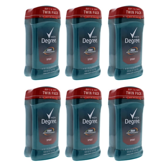 Degree Men 48H Antiperspirant Sport Deodorant Stick Duo - Pack of 6, 2 x 2.7 oz