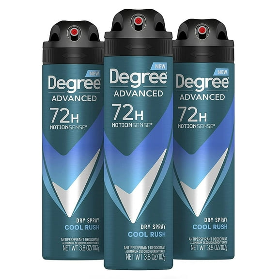 Degree Men Antiperspirant Deodorant Dry Spray for Men Cool Rush, 3.8 oz 3 Count