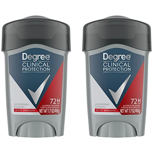 Degree Men Antiperspirant Deodorant Sport Strength,72-Hour Sweat & Odor Protection Prescription-Strength Antiperspirant For Men with MotionSense Technology, 1.7 oz (Pack of 2)