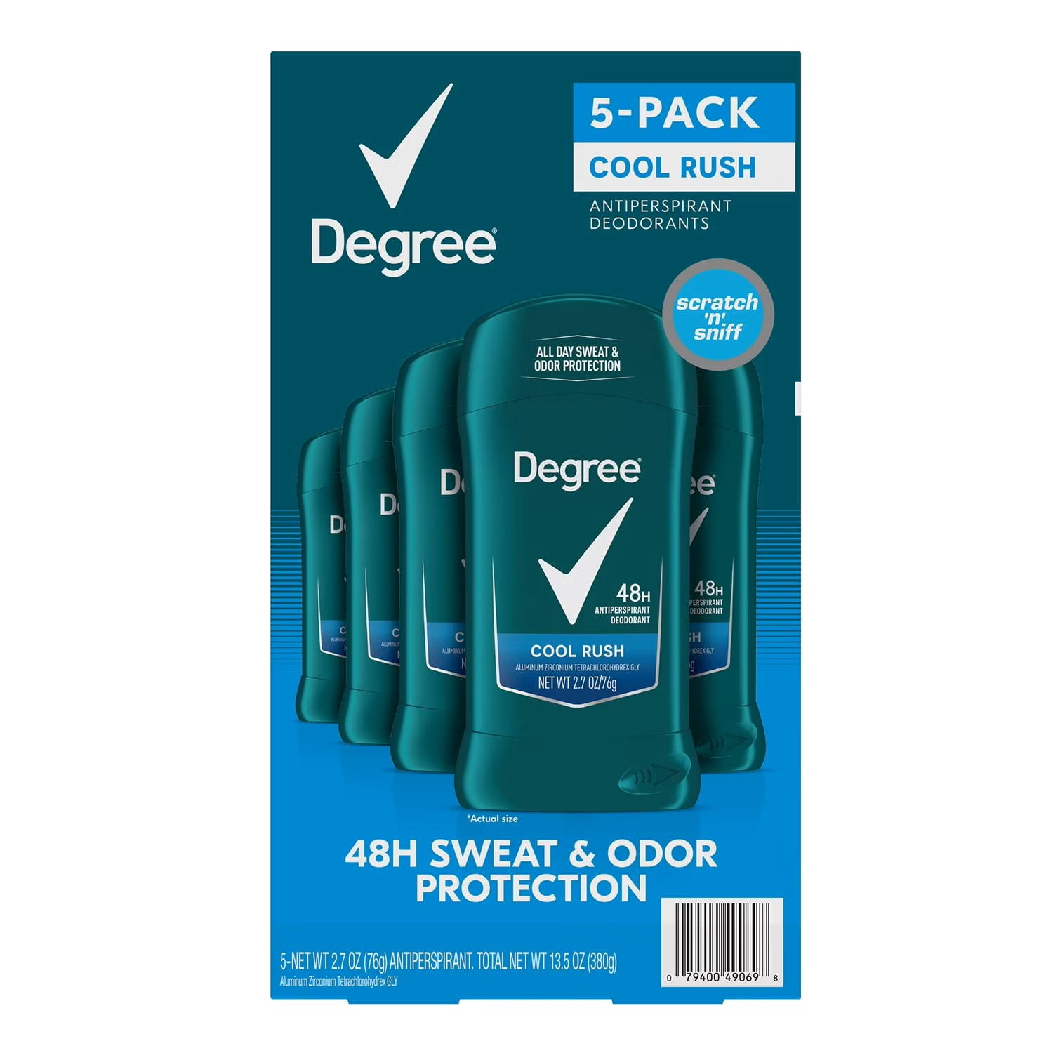 Degree, Men Dry Anti-Perspirant Cool Rush, 2.7 oz, Fragrance-Free