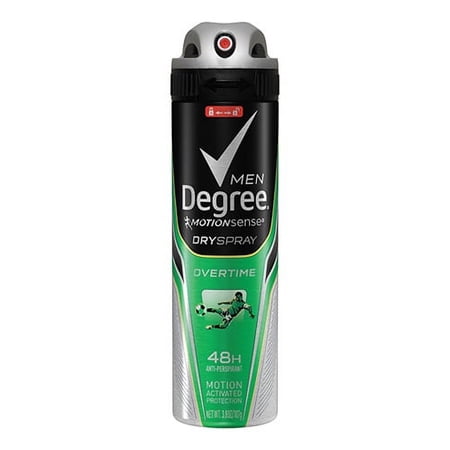 Degree Men Dry Spray Antiperspirant, Overtime, 3.8 Oz