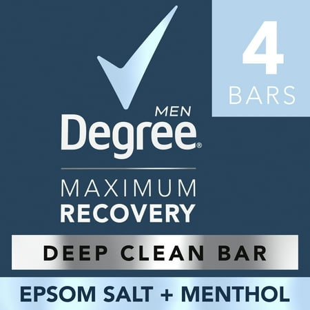 Degree Men Maximum Recover Deep Clean Soap Bar Menthol, 3.75 Oz., 4 Count