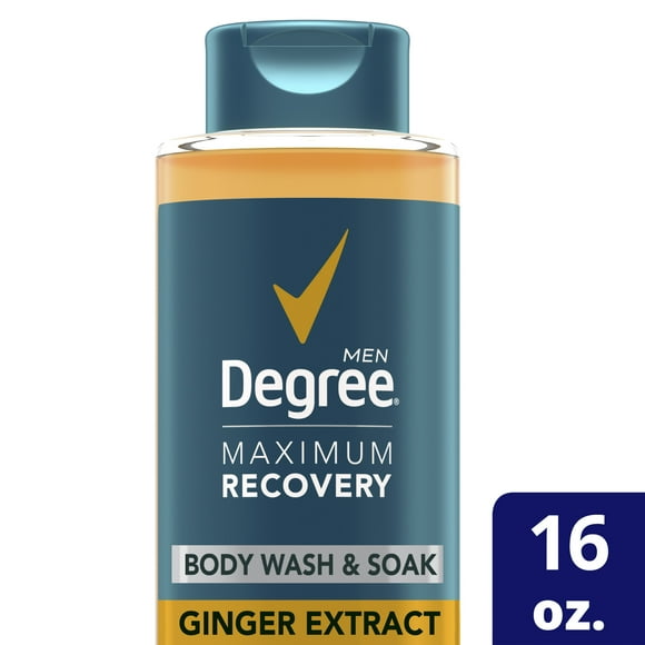 Degree Men Maximum Recovery Body Wash and Bath Soak Ginger Extract, 16 oz