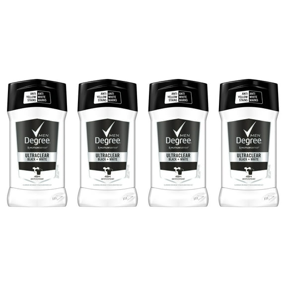 Degree Men MotionSense Antiperspirant Deodorant Stick UltraClear Black+White 2.7 oz 4 ct