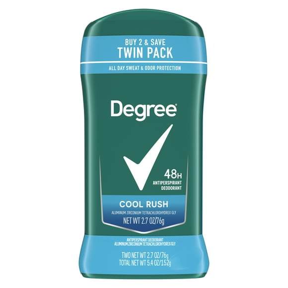 Degree Men Original Antiperspirant Deodorant for Men Cool Rush Twin Pack, 2.7oz