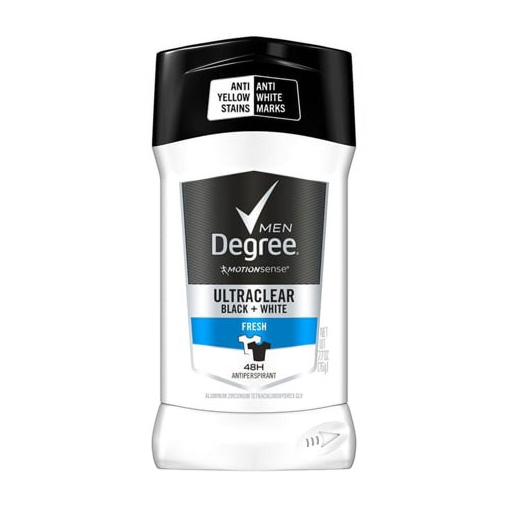 Degree Men Ultra Clear Black and White Antiperspirant Deodorant, Fresh, 2.7 Oz, 6 Pack