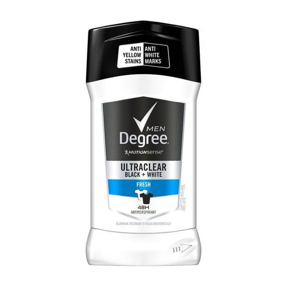 Degree Men Ultra Clear Black and White Antiperspirant Deodorant, Fresh, 2.7 Oz, 6 Pack