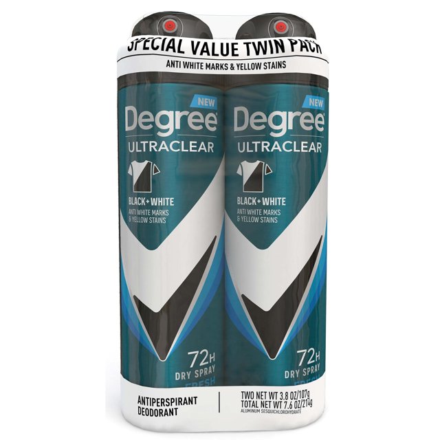 Degree Ultra Clear Long Lasting antiperspirant Deodorant Dry Spray Twin