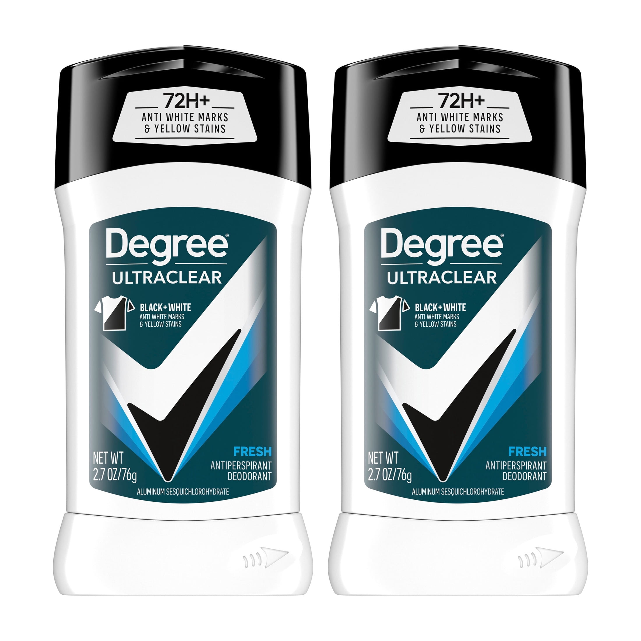 Degree Men UltraClear Antiperspirant Deodorant 72-Hour Sweat & Odor Protection Fresh Antiperspirant for Men with MotionSense Technology, 2.7 oz Twin Pack