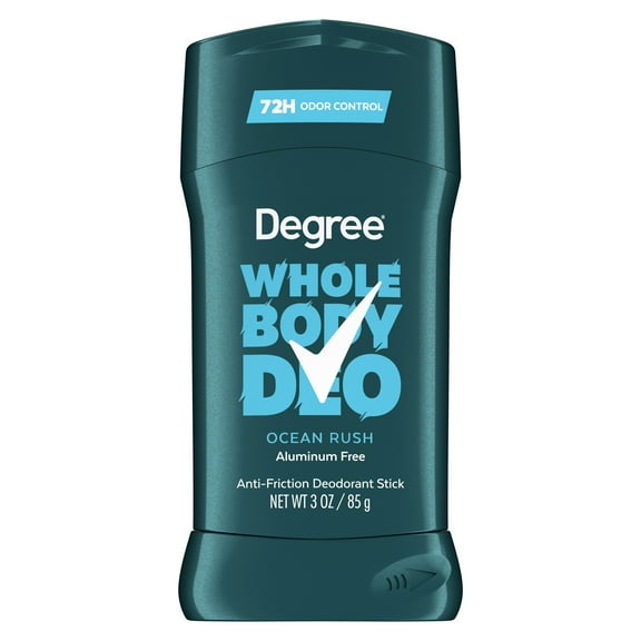 Degree Men Whole Body Deodorant Stick for Men Ocean Rush Scent Aluminum Free, 3 oz