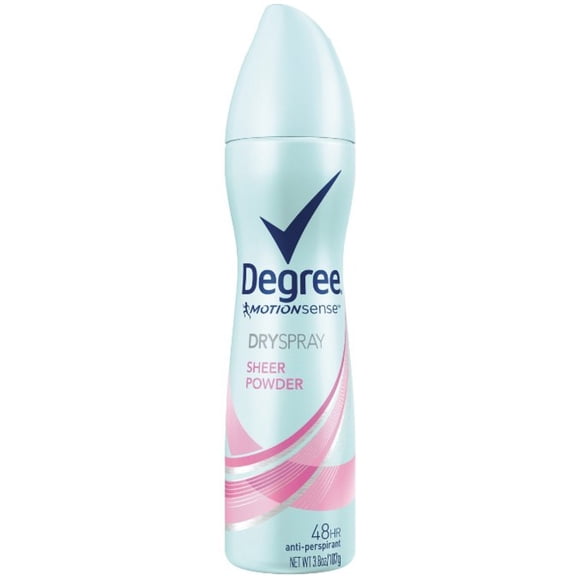Degree MotionSense Dry Spray Antiperspirant, Sheer Powder 3.8 oz (Pack of 4)