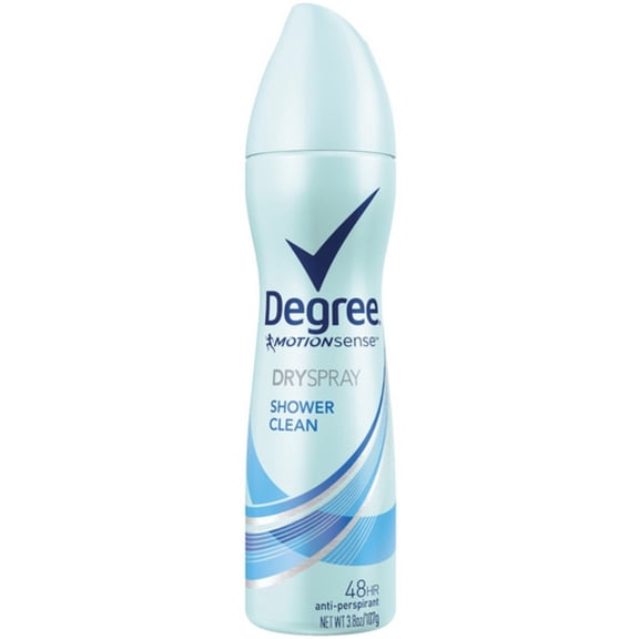 Degree MotionSense Dry Spray Antiperspirant, Shower Clean 3.8 oz (Pack of 2)