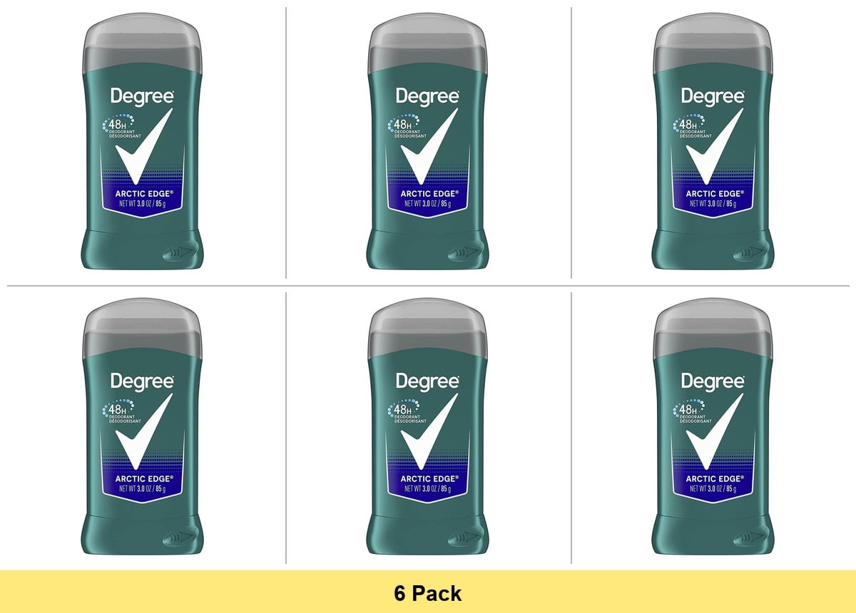 Degree Original Men's Deodorant 48-Hour Odor Protection Sensitive Skin Arctic Edge 3 oz - 6 Pack
