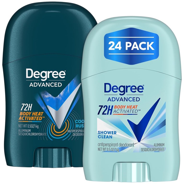 Degree Travel Deodorant Variety 24-Pack (12 Cool Rush + 12 Shower