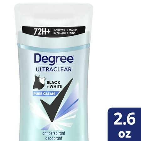 Degree Ultra Clear Black & White Invisible Solid, 2.6 oz, 3 Pack