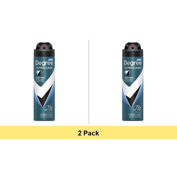 Degree Ultra Clear Long Lasting Antiperspirant Deodorant Dry Spray Fresh 3.8 oz - 2 Pack