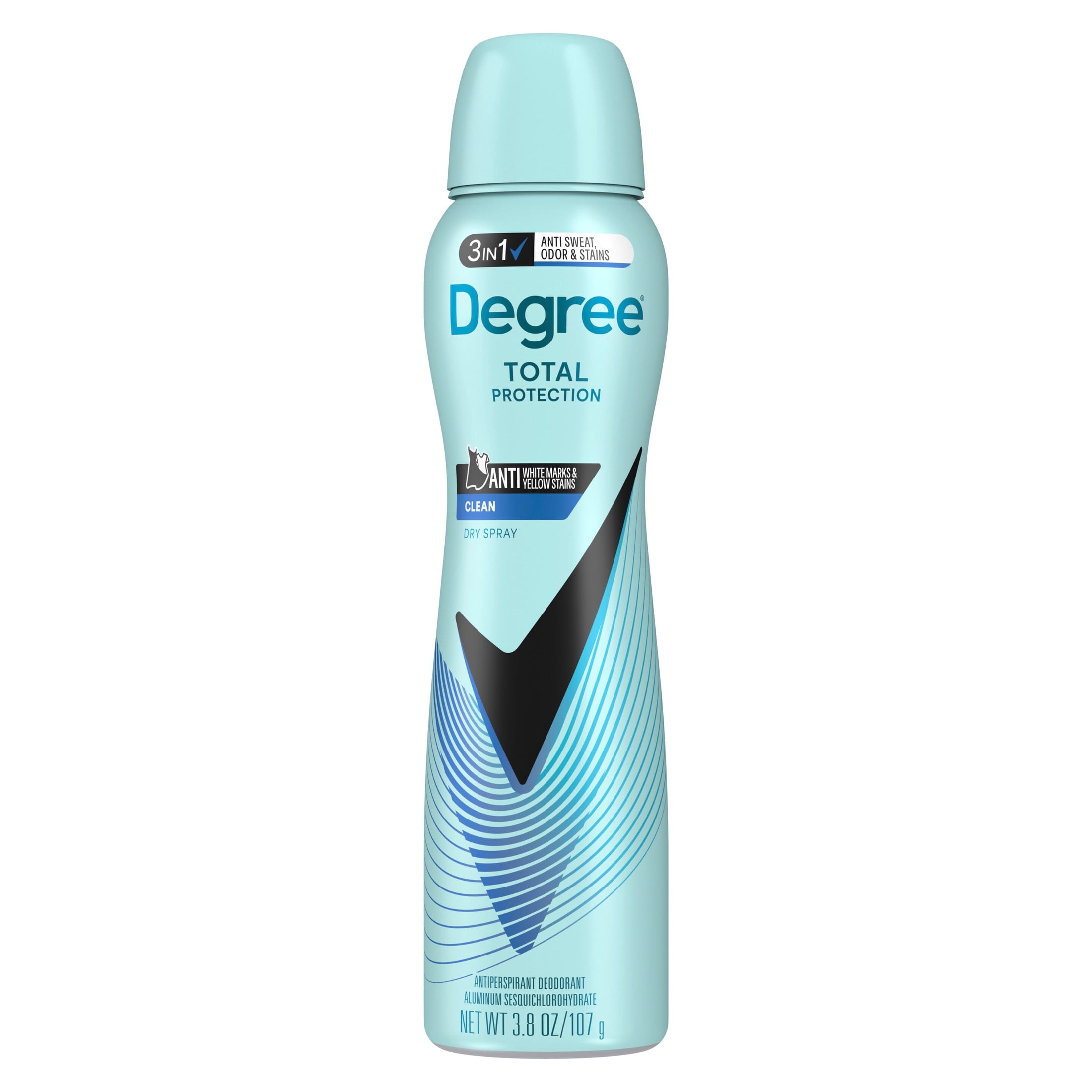 Degree UltraClear Black+White Antiperspirant Deodorant Dry Spray Anti-White Marks and Yellow Stains Pure Clean Antiperspirant for Women, 3.8 oz