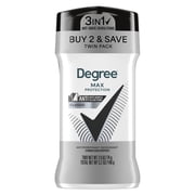 Degree Men 3in1 Max Protection Antiperspirant Deodorant Classic Anti Sweat, Odor and Stains Classic 72-Hour Sweat and Odor Protection, 2.6 oz 2 Count