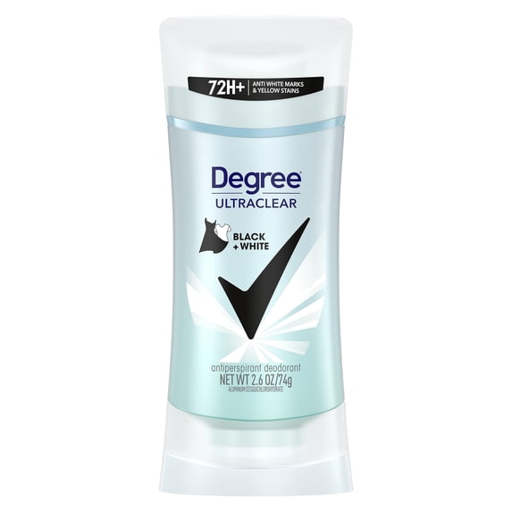 Degree UltraClear Antiperspirant Deodorant Black+White Anti White Marks and Yellow Stains Deodorant for Women 2.6 oz