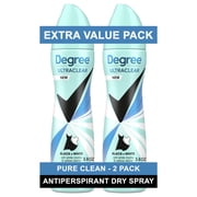 Degree UltraClear Antiperspirant Deodorant Dry Spray Black+White Pure Clean, 3.8 oz 2 Count