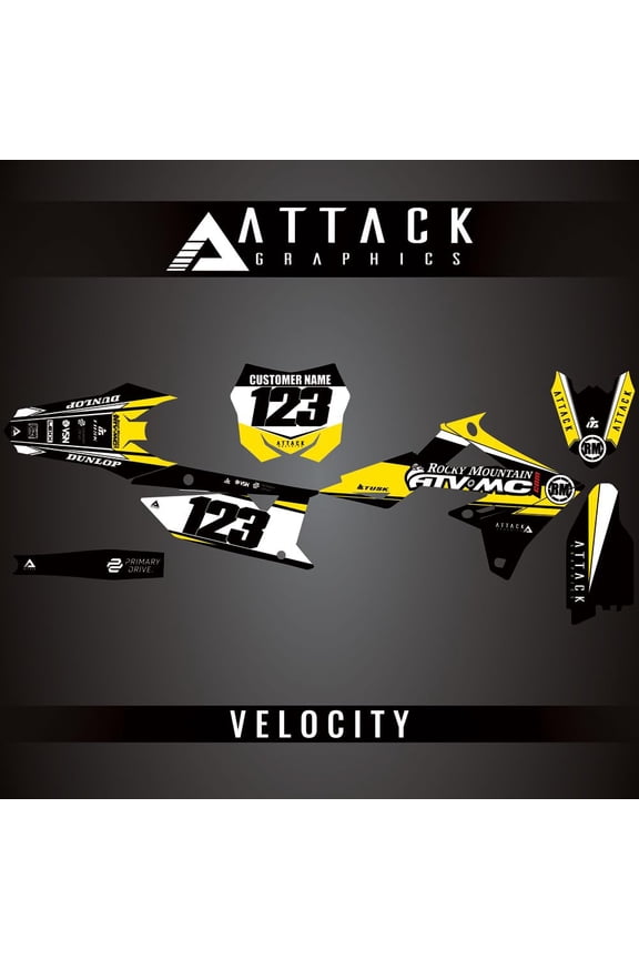 Attack Graphics Custom Velocity Complete Bike Graphics Kit for Suzuki RMZ250 2022
