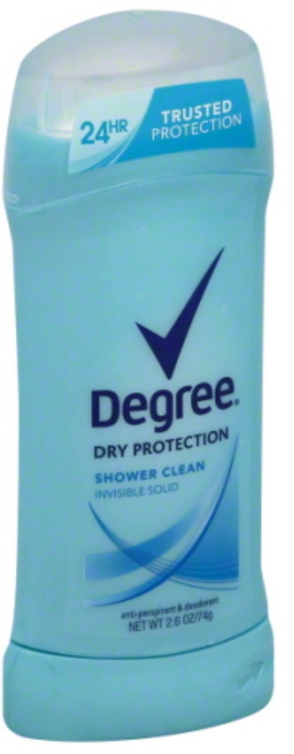 Degree Women Anti-Perspirant Deodorant Invisible Solid Shower Clean 2.60 oz (Pack of 3)
